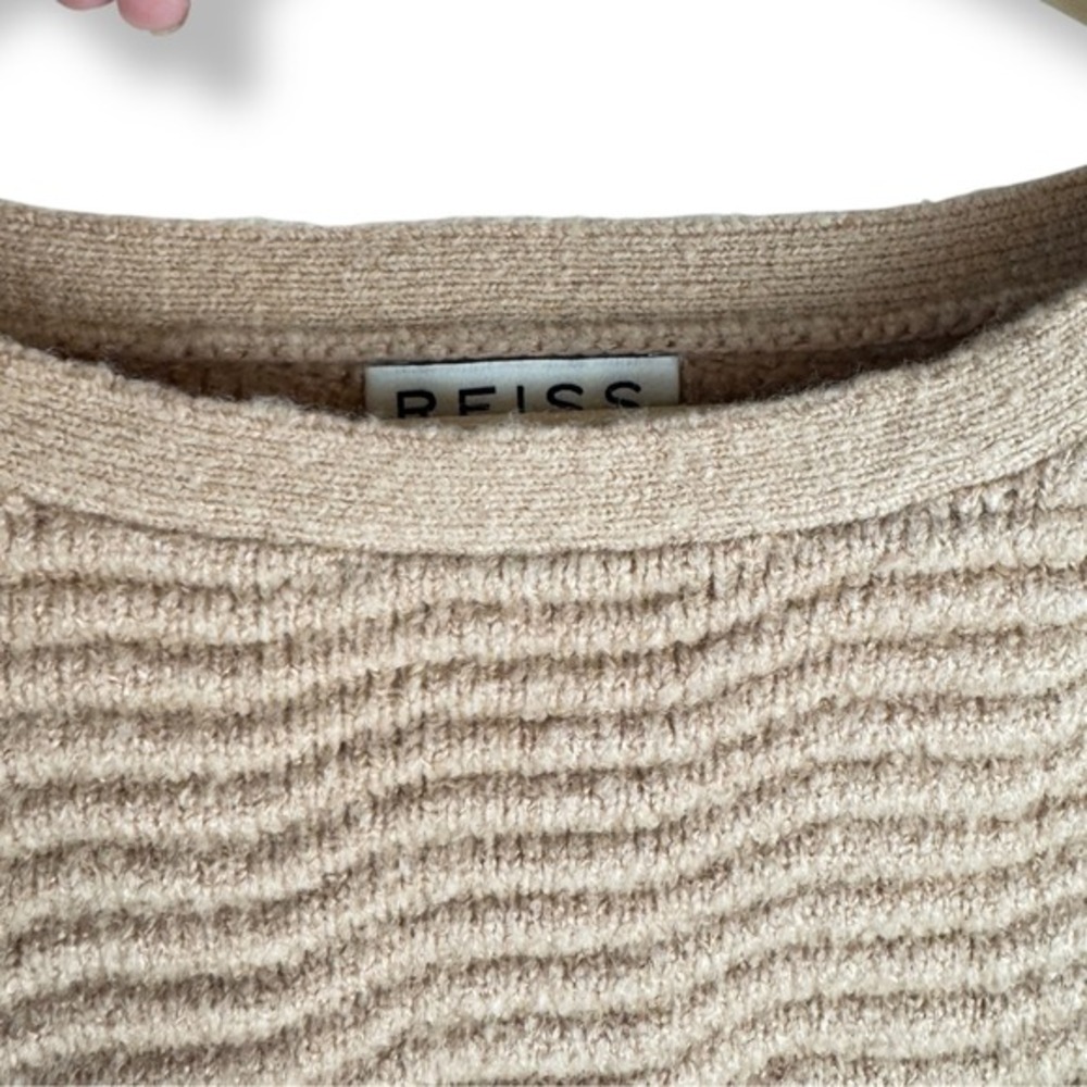 Reiss Thick Knit Sweater Womens Size Large Beige Designer Cozy Quiet Luxury - Picture 7 of 11
